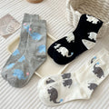 Cute Elephant Color Block Cotton Scrunch Socks 6W8FSO740