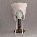 Soft Fuzzy Earflap Knit Beanie with Ties 6W6HAT693