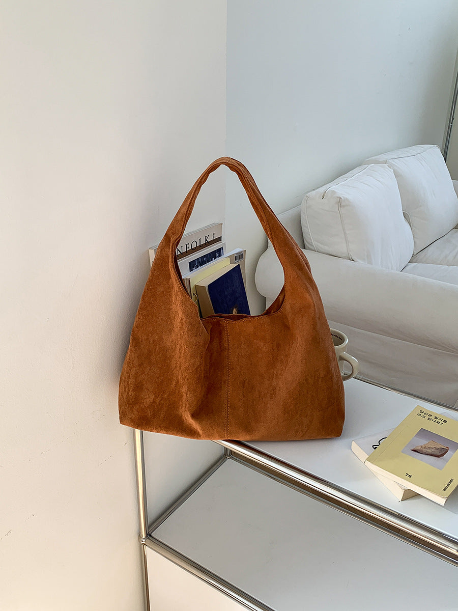 Minimalist Solid Color Suede Underarm Bag 6S10BBG1557