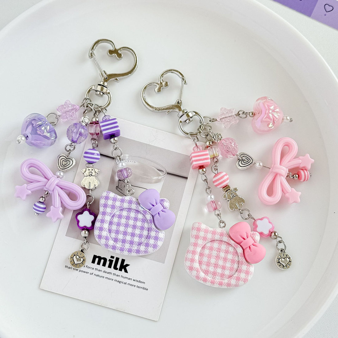 Beaded Bowknot Bag Charm - DippedShop Wholesale - #7683