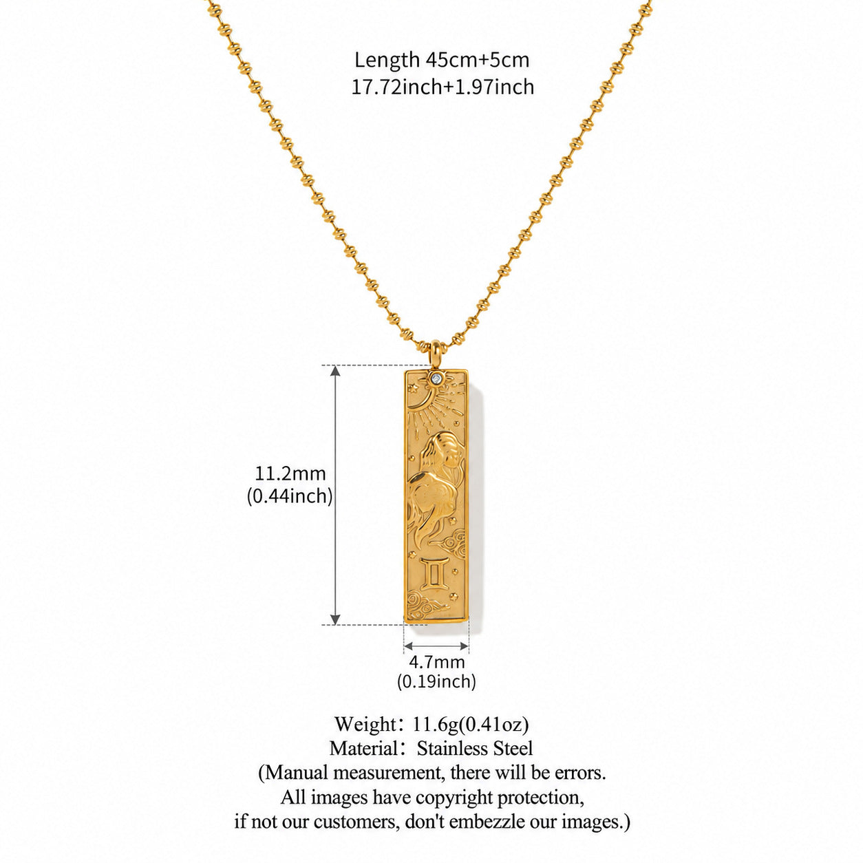 Vintage Rhinestone Gold Plated Pendant Necklace 6W6JNC640