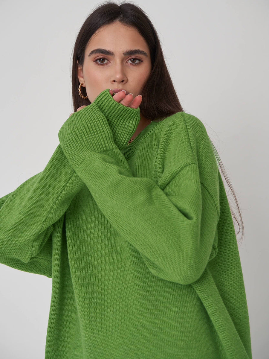 Solid Loose Sweater - DippedShop Wholesale - #4163
