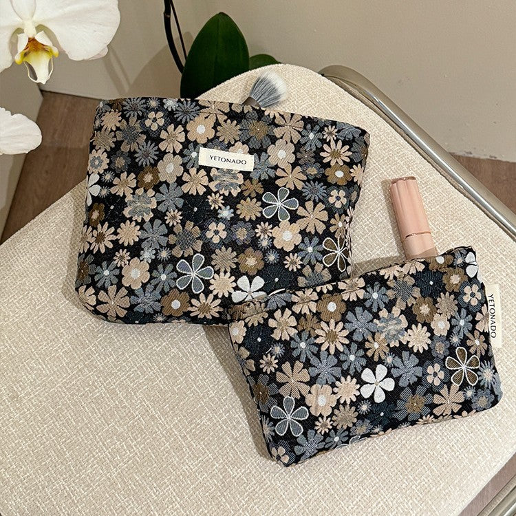Fresh Daisy Jacquard Large Capacity Makeup Bag MK2BW6W10BOB395