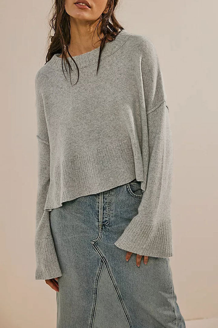 Solid Flared Sleeve Sweater - DippedShop Wholesale - #3939