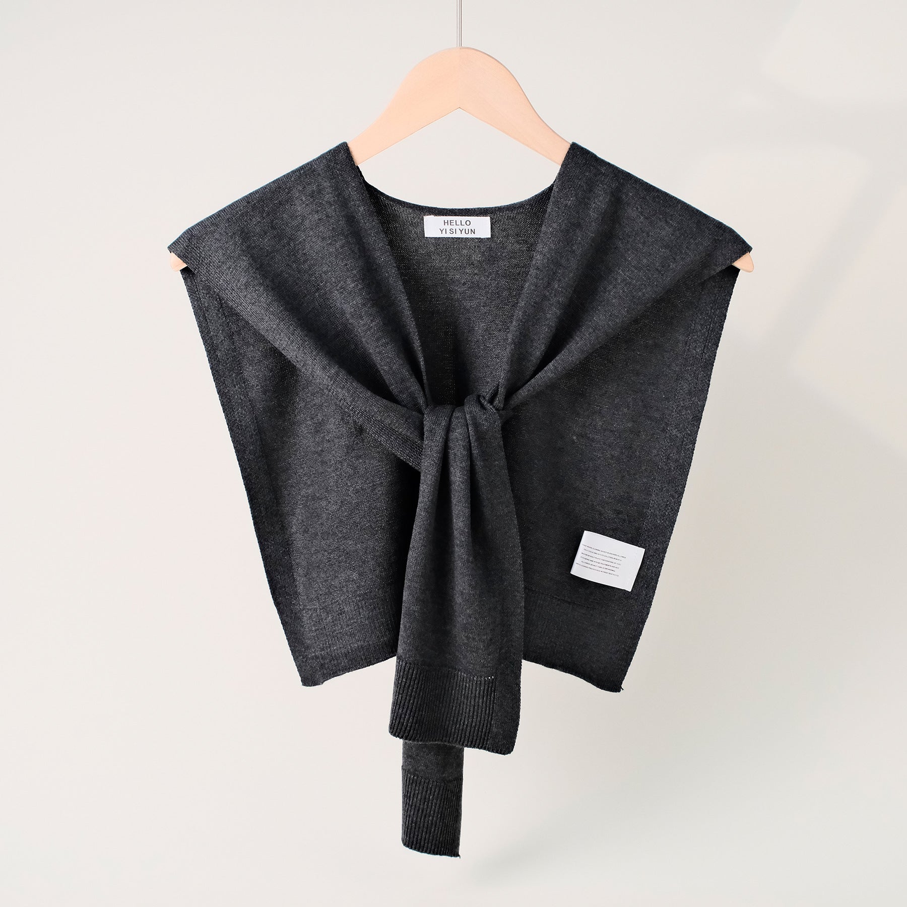 Casual Solid Color Sweater Knit Shawl Wrap 6W6NSC60