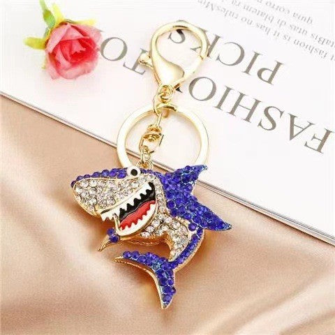 Funny Rhinestones Dolphin Pendant Keychain Bag Charm 6W10BBC632
