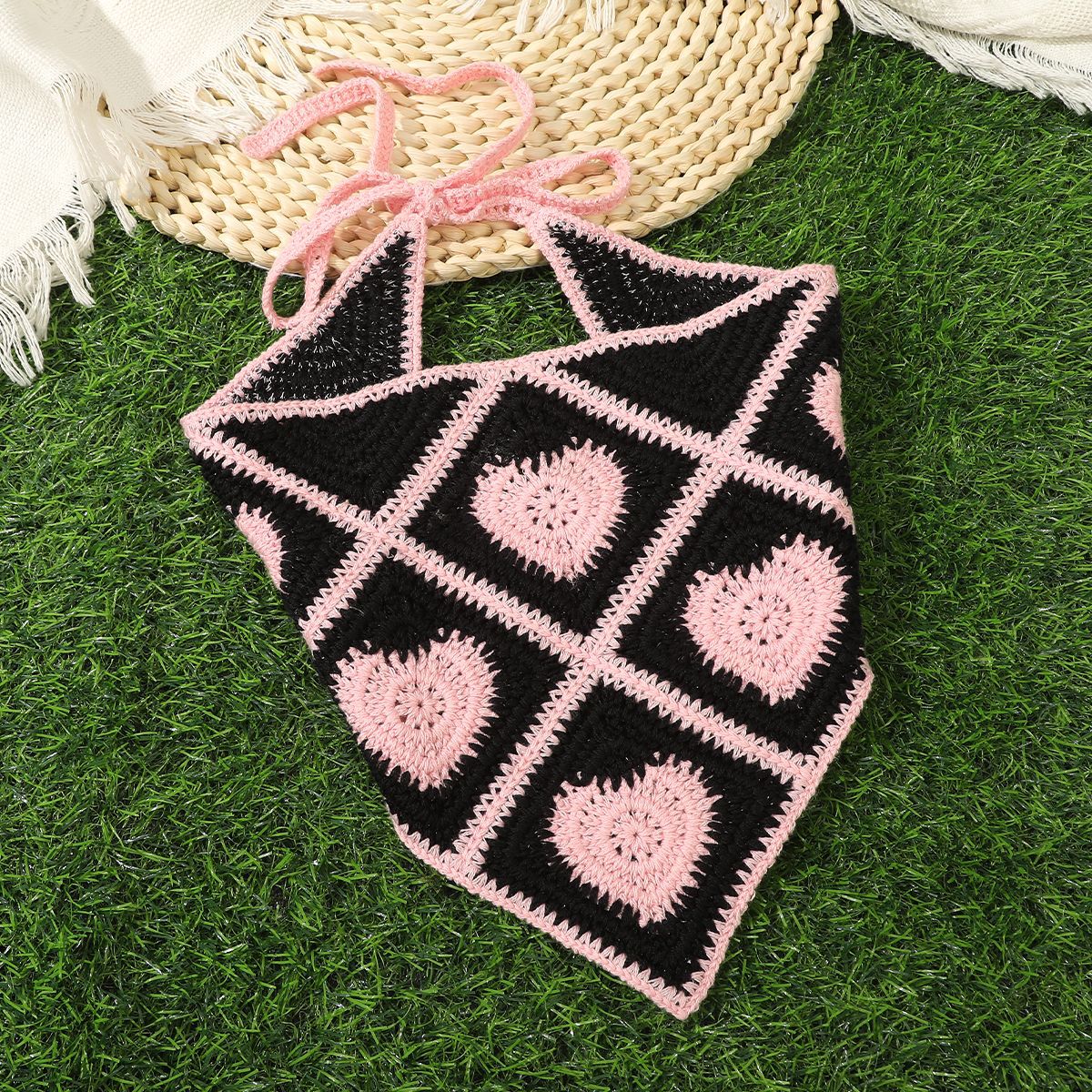 Hollow Out Crochet Triangle Bandana Headscarf MK2BK6W6HHS14