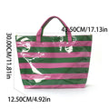 Simple Color Block Striped Large Capacity Tote Bag MK2BLW6W10BBG552