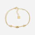 Trendy Gold Plated Zirconia Chain Bracelet 6W6JBR331