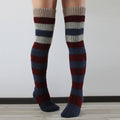 Trendy Striped Knit Leg Warmers Thigh High Socks 6W8FSO817