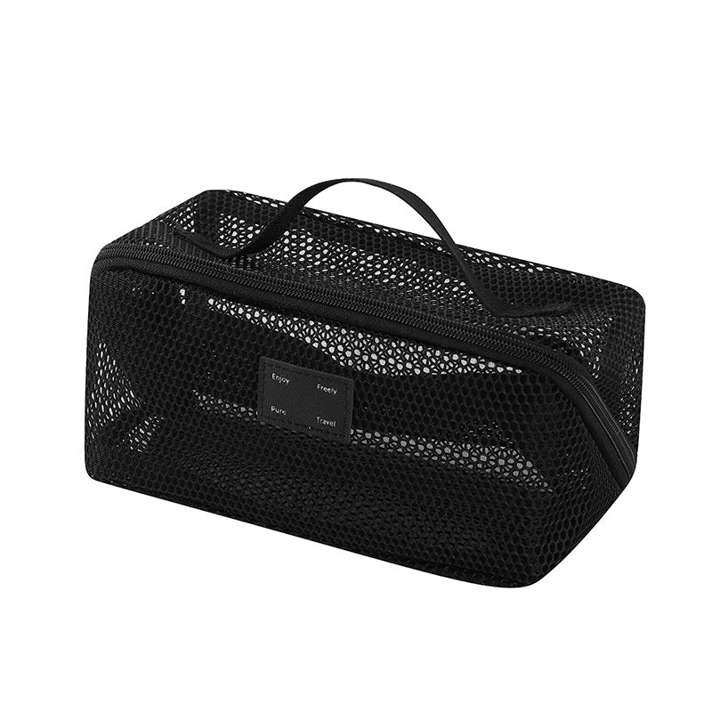 Simple Solid Color Mesh Hollow Makeup Bag MK2BW6S10BOB105
