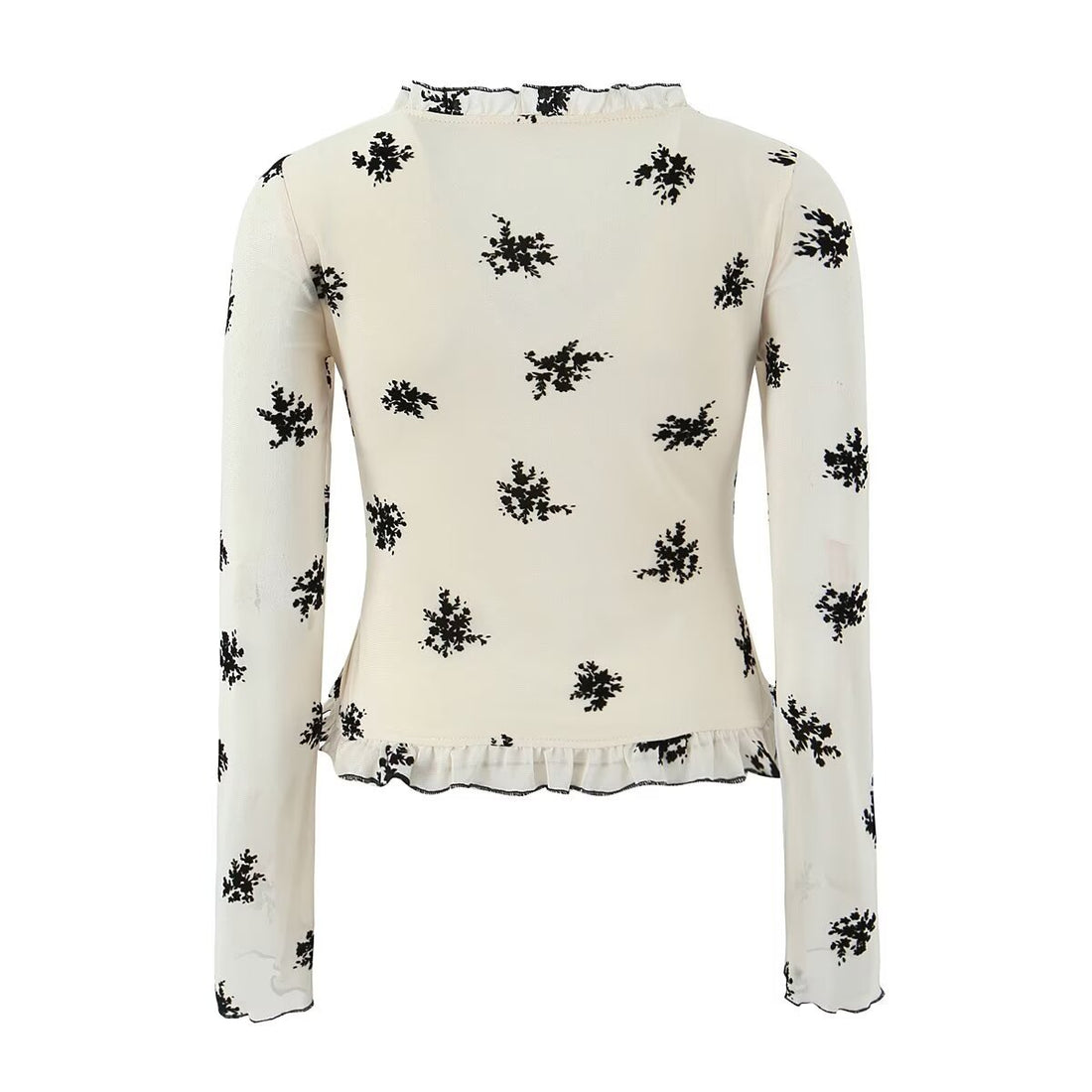 Floral Print V-Neck Lace Cardigan Blouse DP25D868