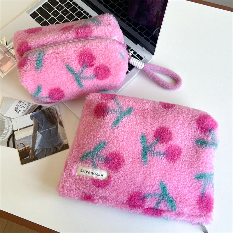 Plush Cherry Makeup Bag - DippedShop Wholesale - #1539