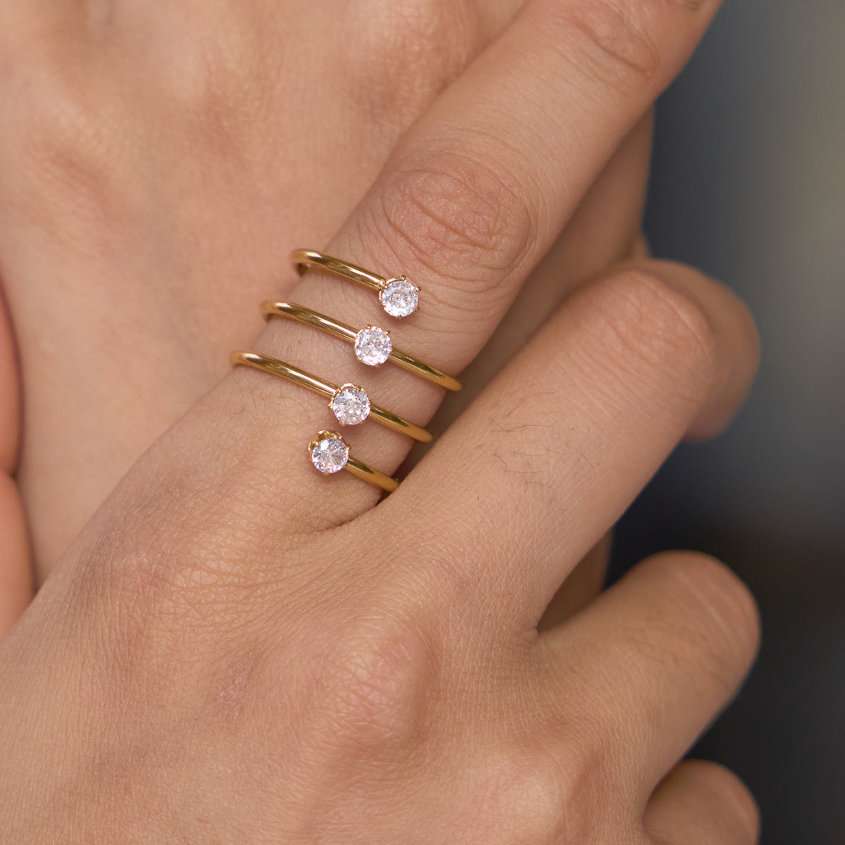 Open Rhinestone Wrap Ring - DippedShop Wholesale - #6499