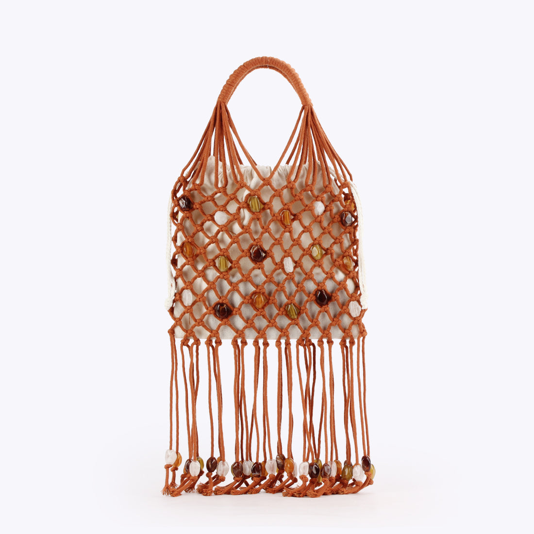 Vintage Hollow Hand Made Beaded Tassel Handbag MK2BLC6W10BBG335