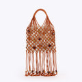 Vintage Hollow Hand Made Beaded Tassel Handbag 8CW6BBG515T
