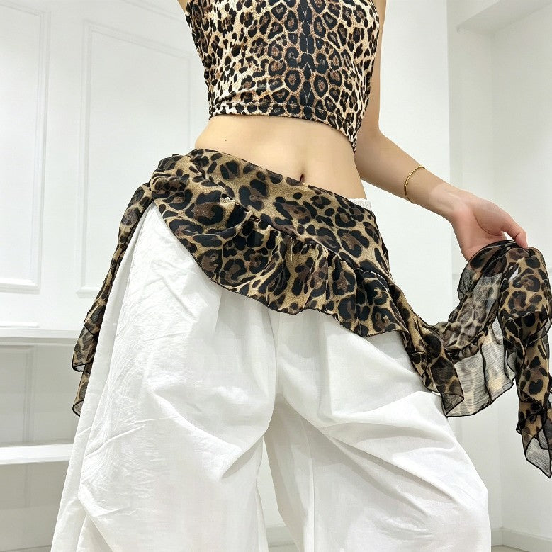 Trendy Leopard Print Dancing Belt Hip Sacrf 6W1SL20