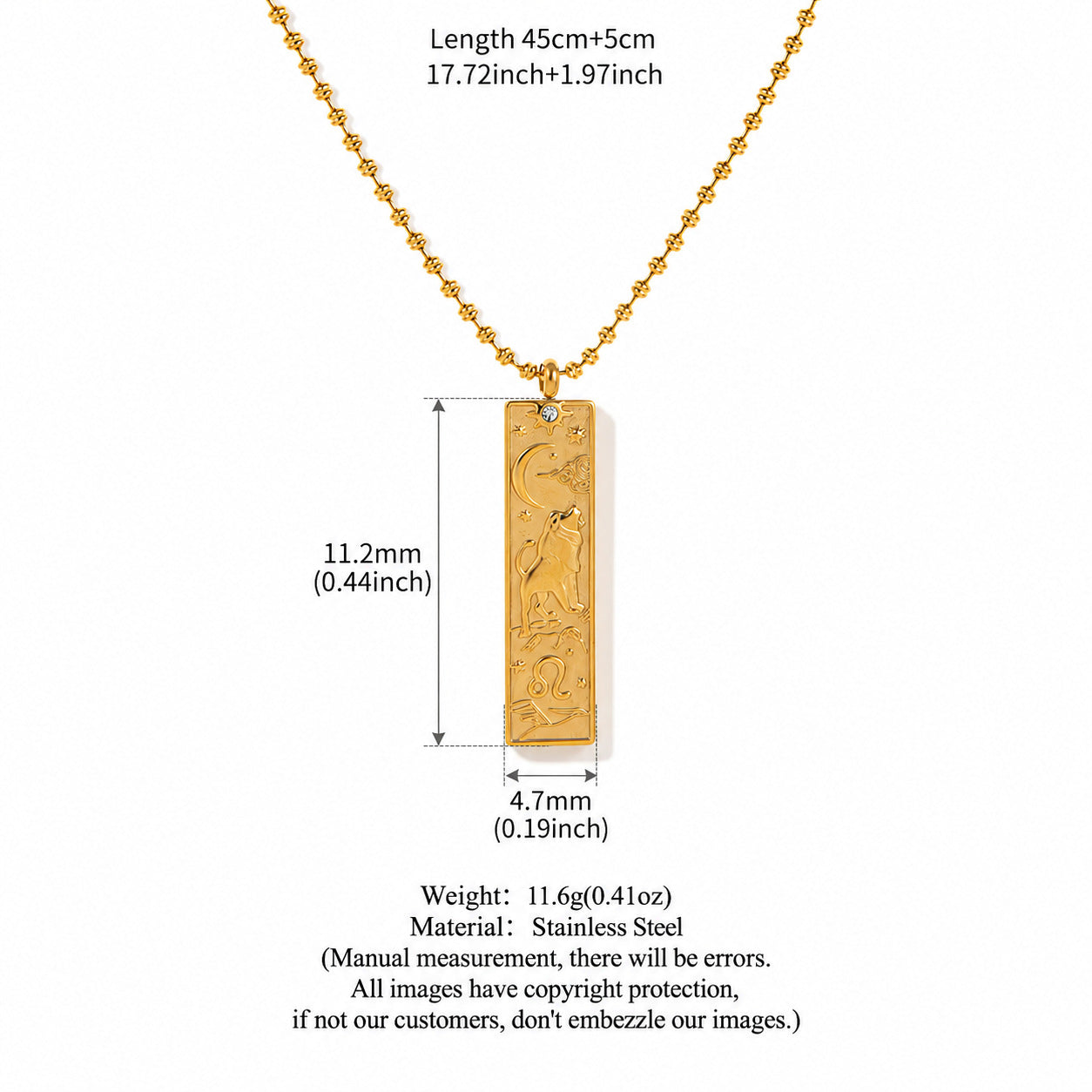 Vintage Rhinestone Gold Plated Pendant Necklace 6W6JNC640