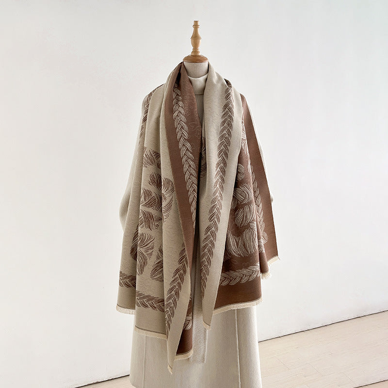 Reversible Jacquard Shawl Scarf - DippedShop Wholesale - #9171