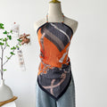 Painting Pleated Beads Scarf Halter Camisole MK2BW6W6NSI23