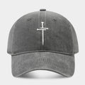 Vintage Wash Fade Cross Embroidery Baseball Caps MK2COW6W6HAT226