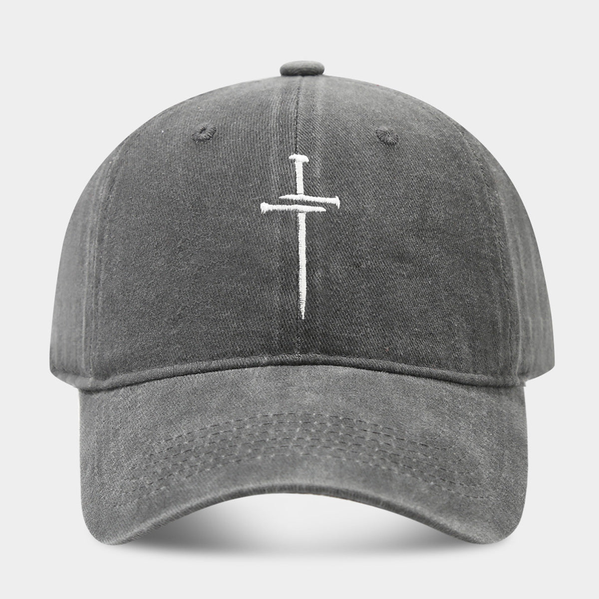 Vintage Wash Fade Cross Embroidery Baseball Caps MK2COW6W6HAT226