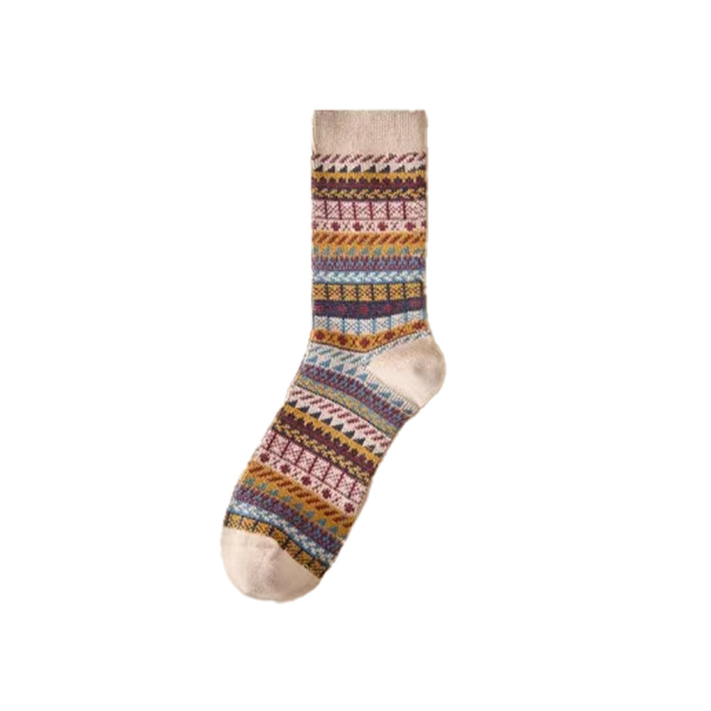 Retro Ethnic Style Warm Cotton Crew Socks 6W8FSO525