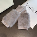 Leopard Faux Fur Fingerless Gloves - DippedShop Wholesale - #0115