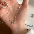 Minimalist Bow Knot Pendant Chain Necklace 6W6JNC435
