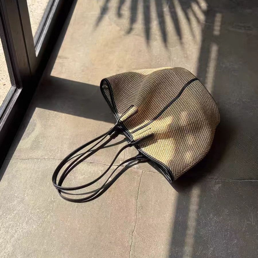 Stylish Hand-Woven Large Capacity Tote Bag MK2BCR6W10BBG15