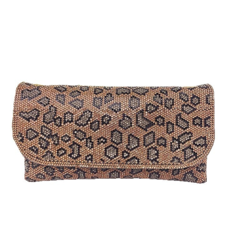 Vintgae Rhinestone Leopard Print Evening Clutch 6W10BBG1973