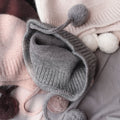 Simple Cute Pom-Pom Earflap Knit Beanie 6W6HAT692