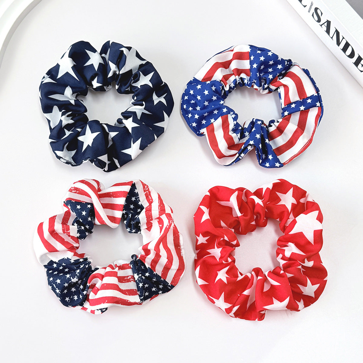 Stylish American Flag Handmade Hair Tie 8BK6HSR17T