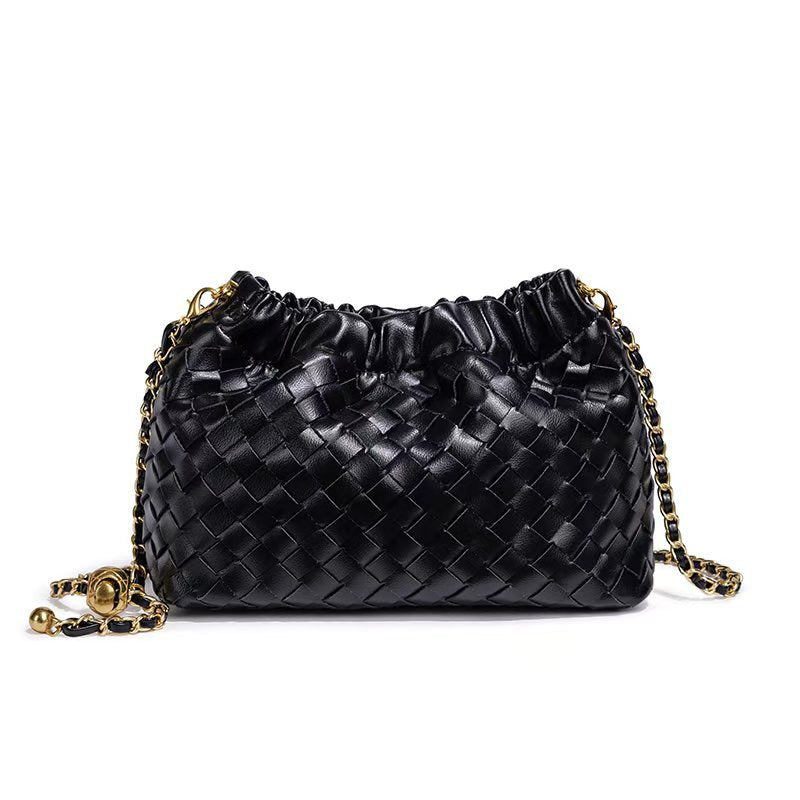 Fashion Woven Plaid Cloud Shoulder Bag 6W10BBG2419
