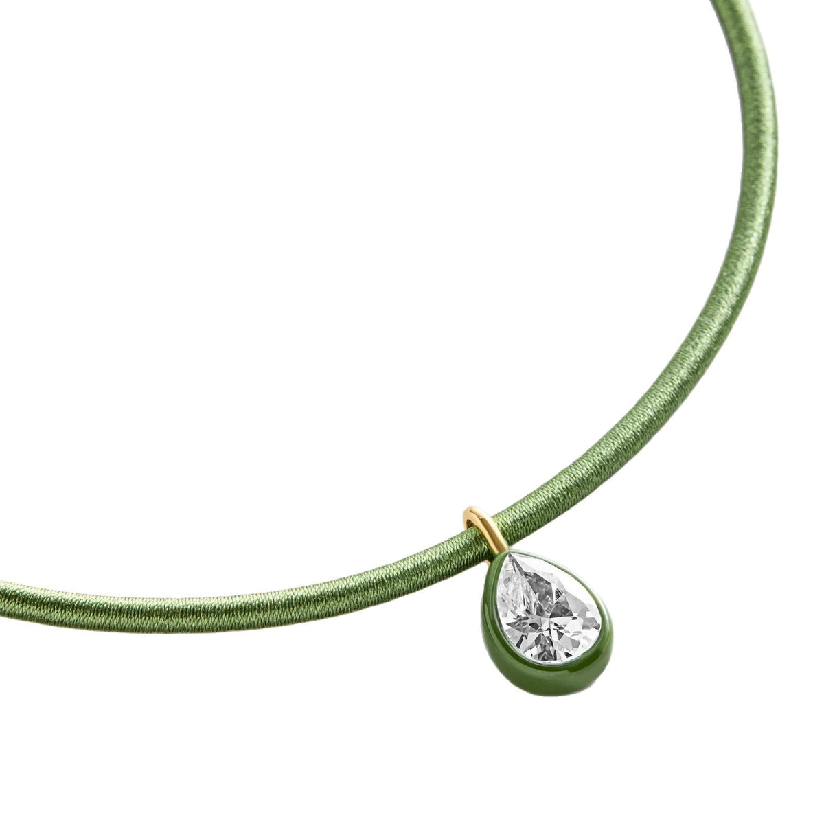 Cubic Zircon Pendant Choker - DippedShop Wholesale - #8019