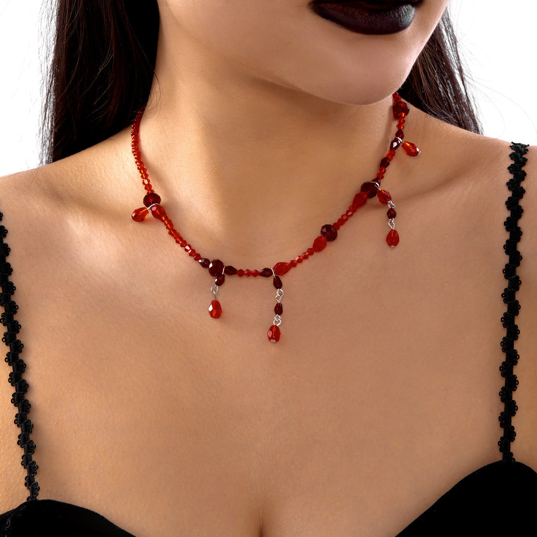 Gothic Beaded Tassel Necklace - DippedShop Wholesale - #7379