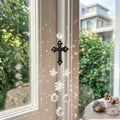Vintage Cross Crystal Prism Wind Chime Suncatcher 6H7HLS143