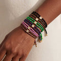 Trendy Square Rhinestone Adjustable Rope Bracelet 6W6JBR531
