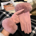 Faux Suede Fur Cuff Gloves - DippedShop Wholesale - #3731