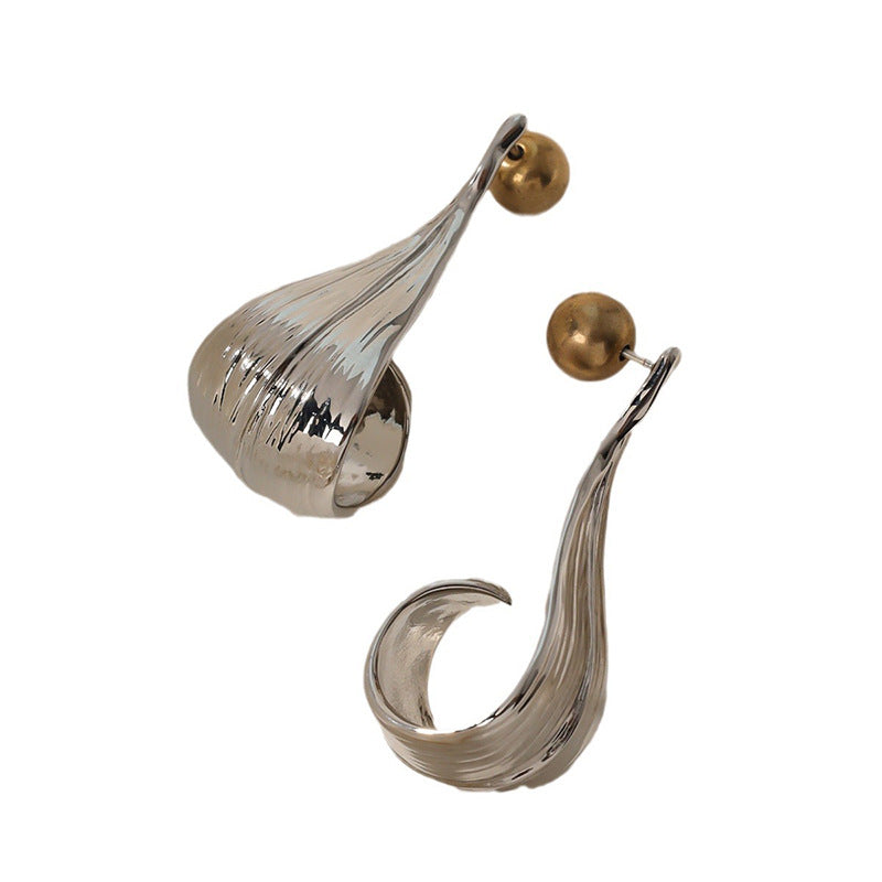 Trendy Electroplated Leaf Stud - DippedShop Wholesale - #0739