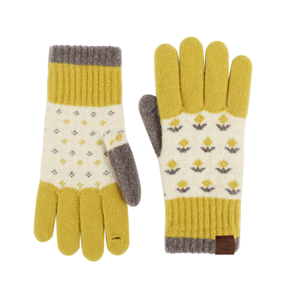 Vintage Jacquard Touch Screen Gloves - DippedShop Wholesale - #1939