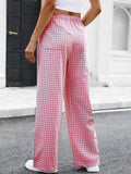 Casual Plaid Wide Leg Pants - DippedShop Wholesale - #5715