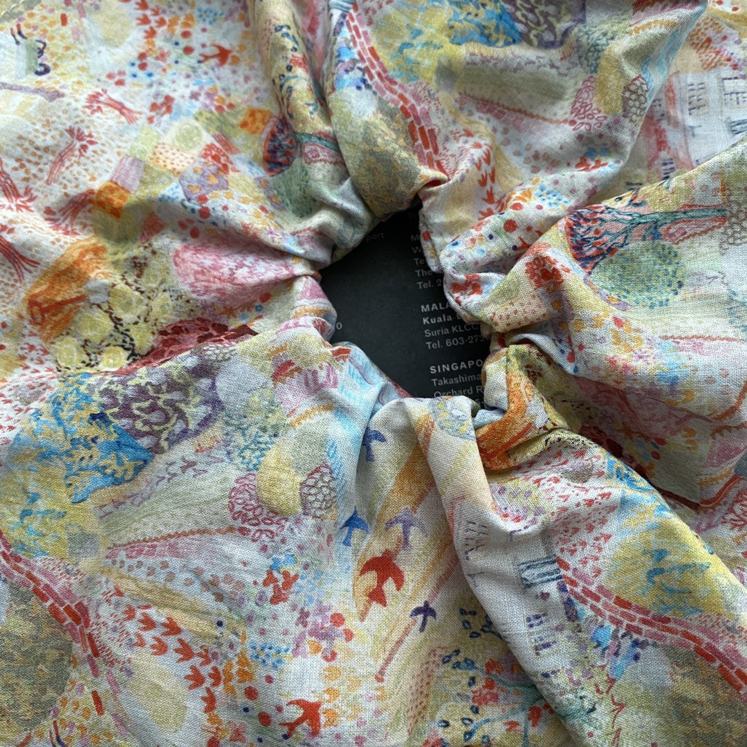 Floral Print Hair Scrunchie - DippedShop Wholesale - #7779