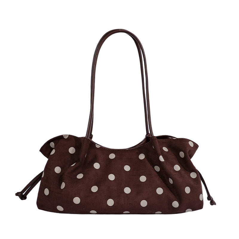 Vintage Polka Dots Ruched Shoulder Bag 6W10BBG2470