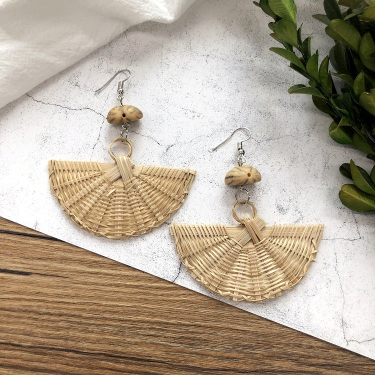 Rattan Beach Dangle Earrings - DippedShop Wholesale - #3235