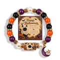Handmade Halloween Ghost Beaded Stretch Bracelet 6W6JBR449