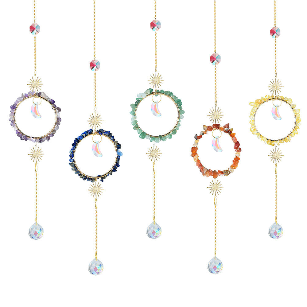 Colorful Stone Cross Crystal Home Hangings DP25A916