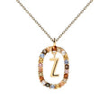 Colorful CZ Letter Pendant - DippedShop Wholesale - #2819