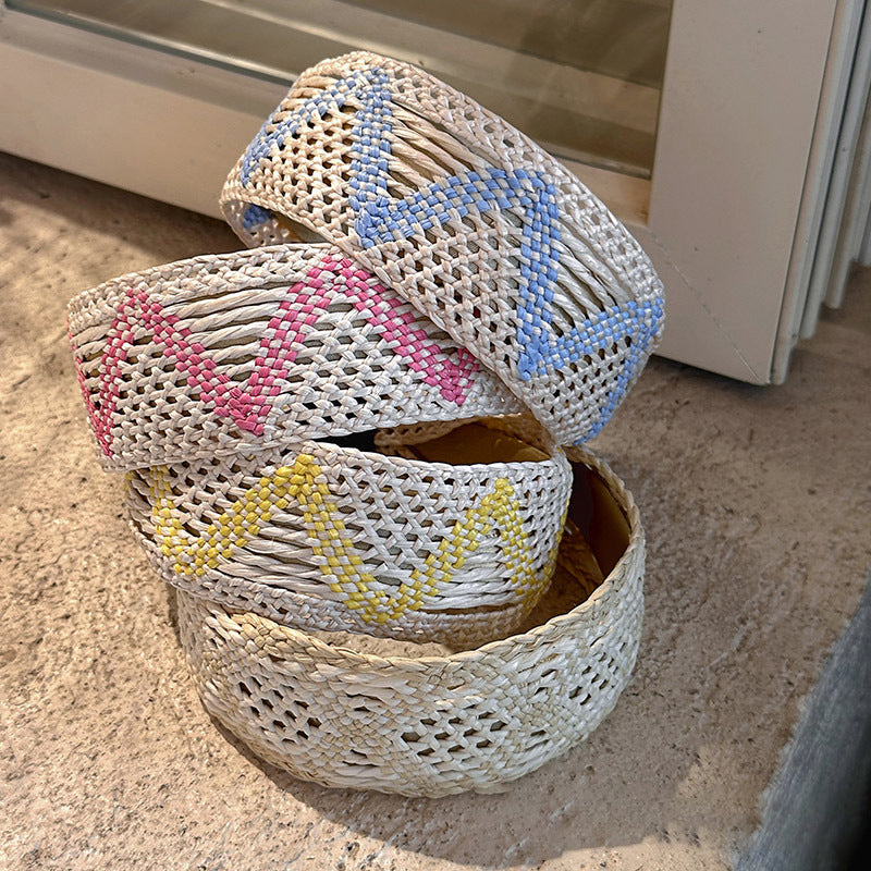 Bohemian Woven Colorblock Hairband - DippedShop Wholesale - #3587