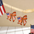 Stylish USA Flag Bowknot Pendant Hook Earring 8ZA6JER184L